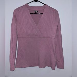 Apt 9 V-Neck Long-sleeve sweater in Dusty Rose